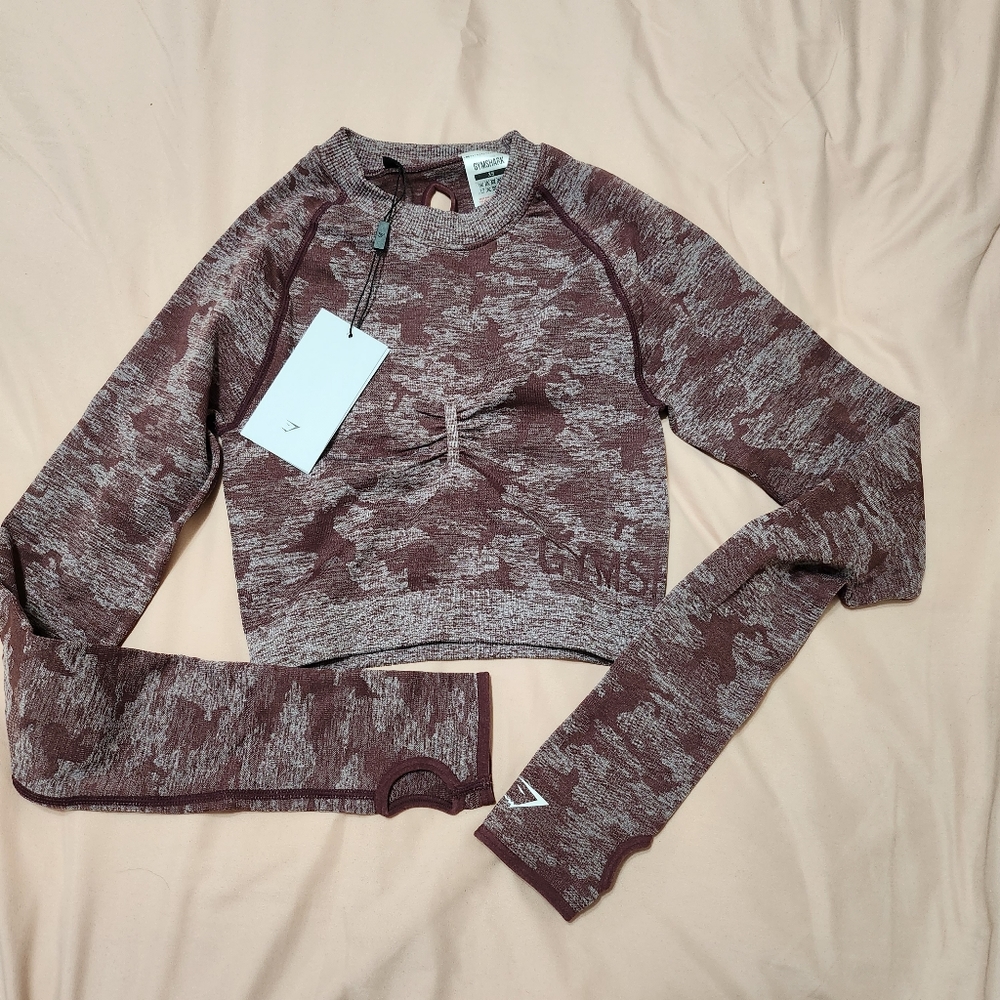 Gymshark Camo Seamless L/S Crop Top